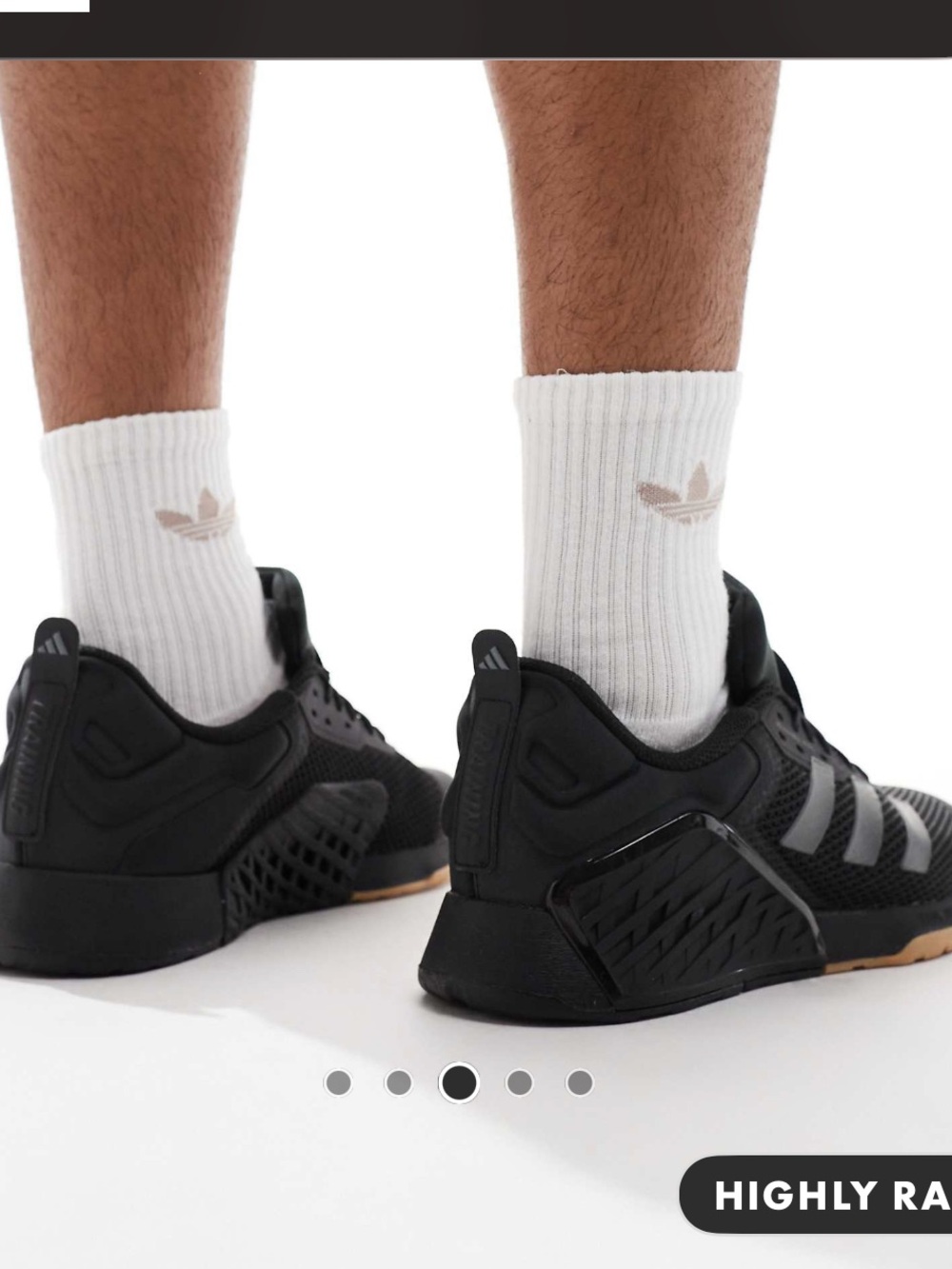 adidas Men’s Black Mesh Trainers with Gum Outsole - Picture 3 of 6
